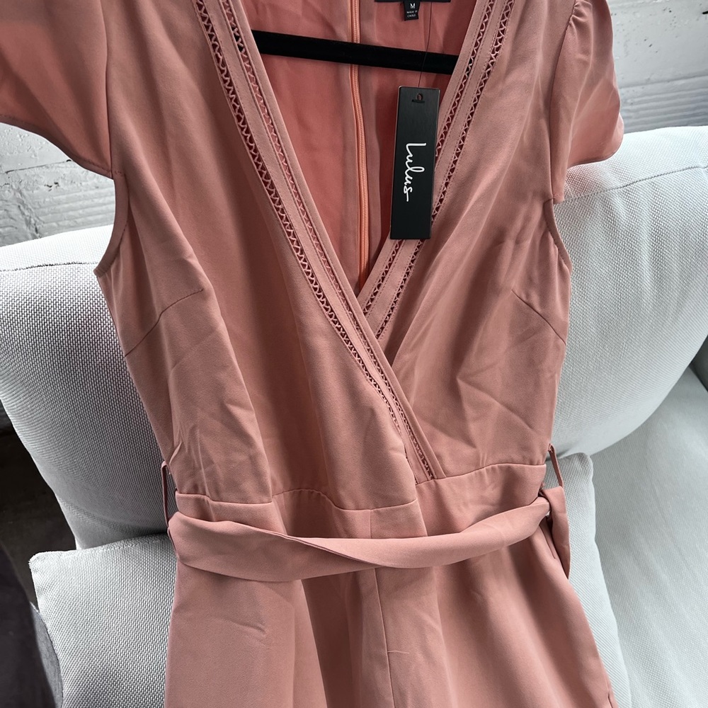 lulus light pink jumpsuit